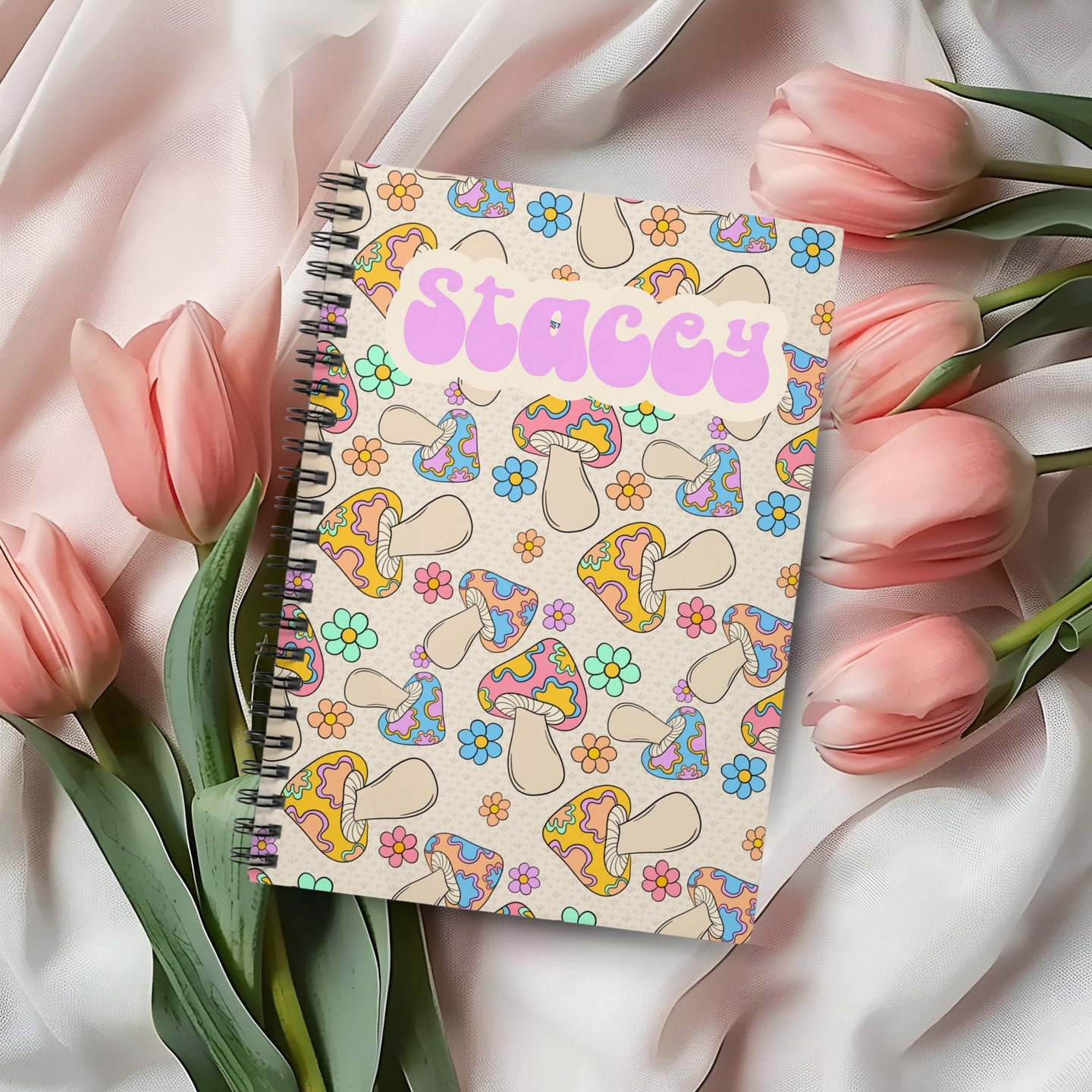 Personalized Mushroom Spiral Notebook