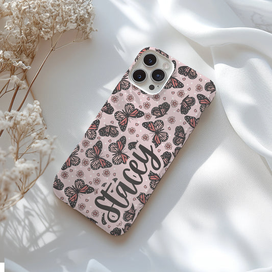 Personalized Butterfly Tough Phone Case for iPhone, Samsung and Google Phones