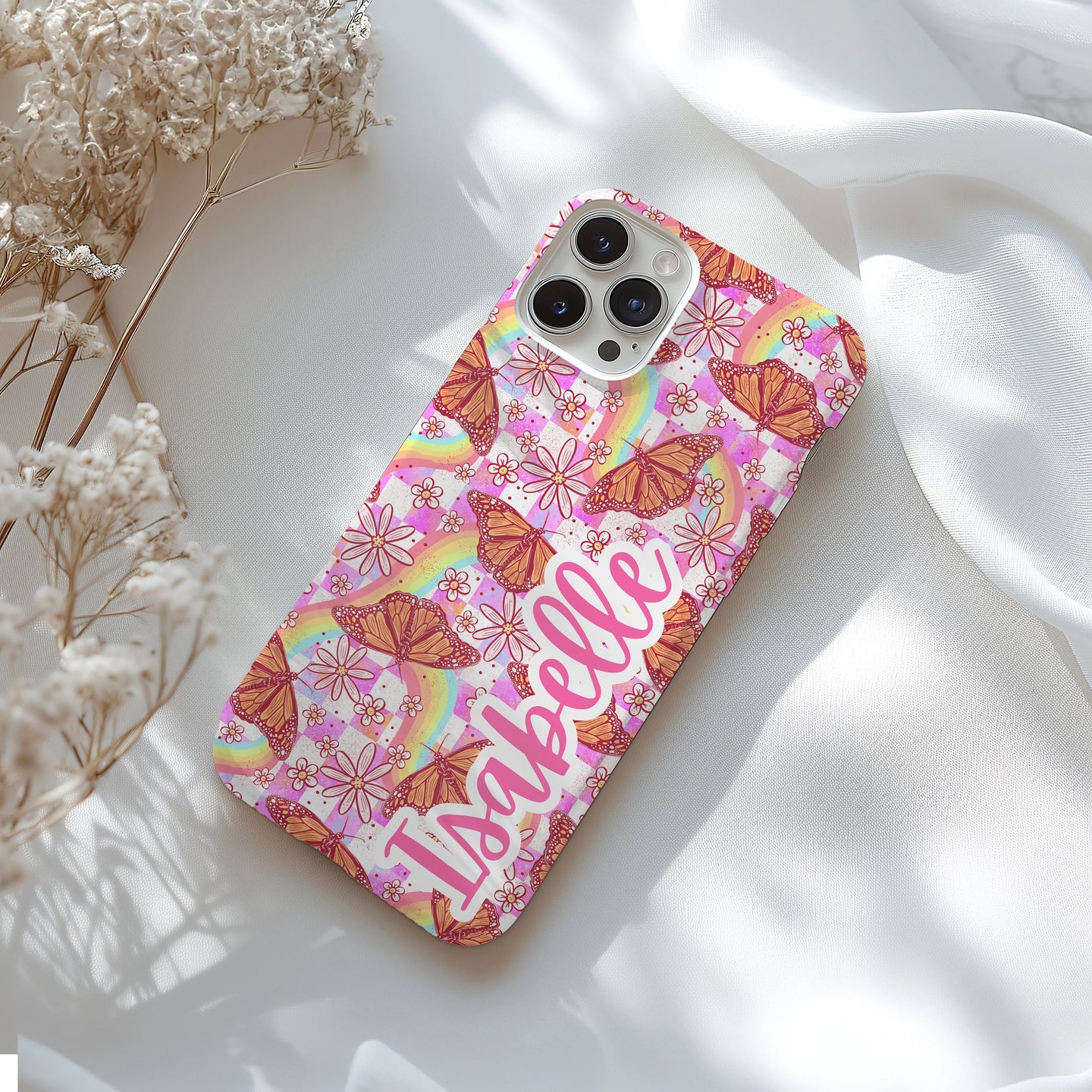 Personalized Butterfly Tough Phone Case for iPhone, Samsung and Google Phones