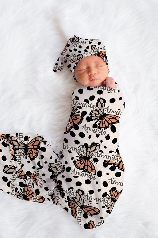 Personalized Butterfly Swaddle Set