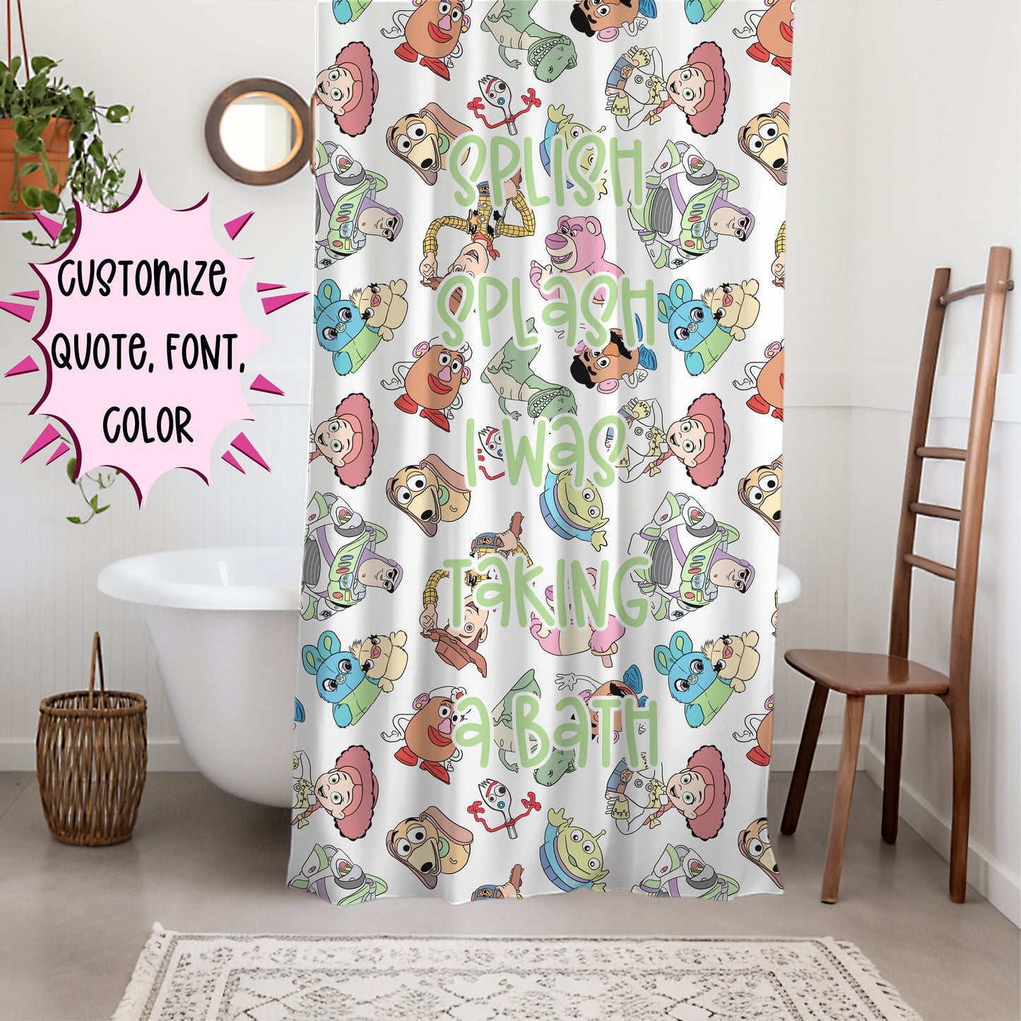 Personalized Toy Story Shower Curtain