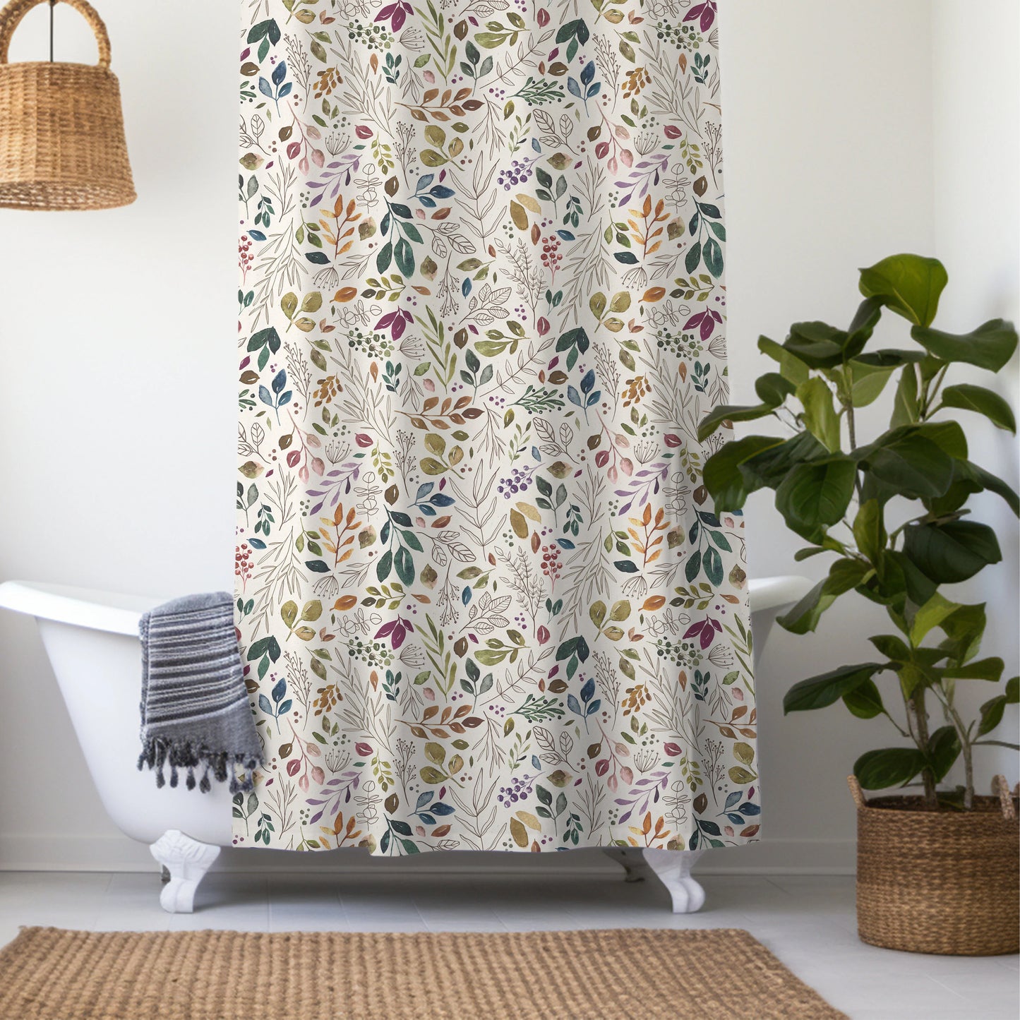 Personalized Floral Vintage Shower Curtain