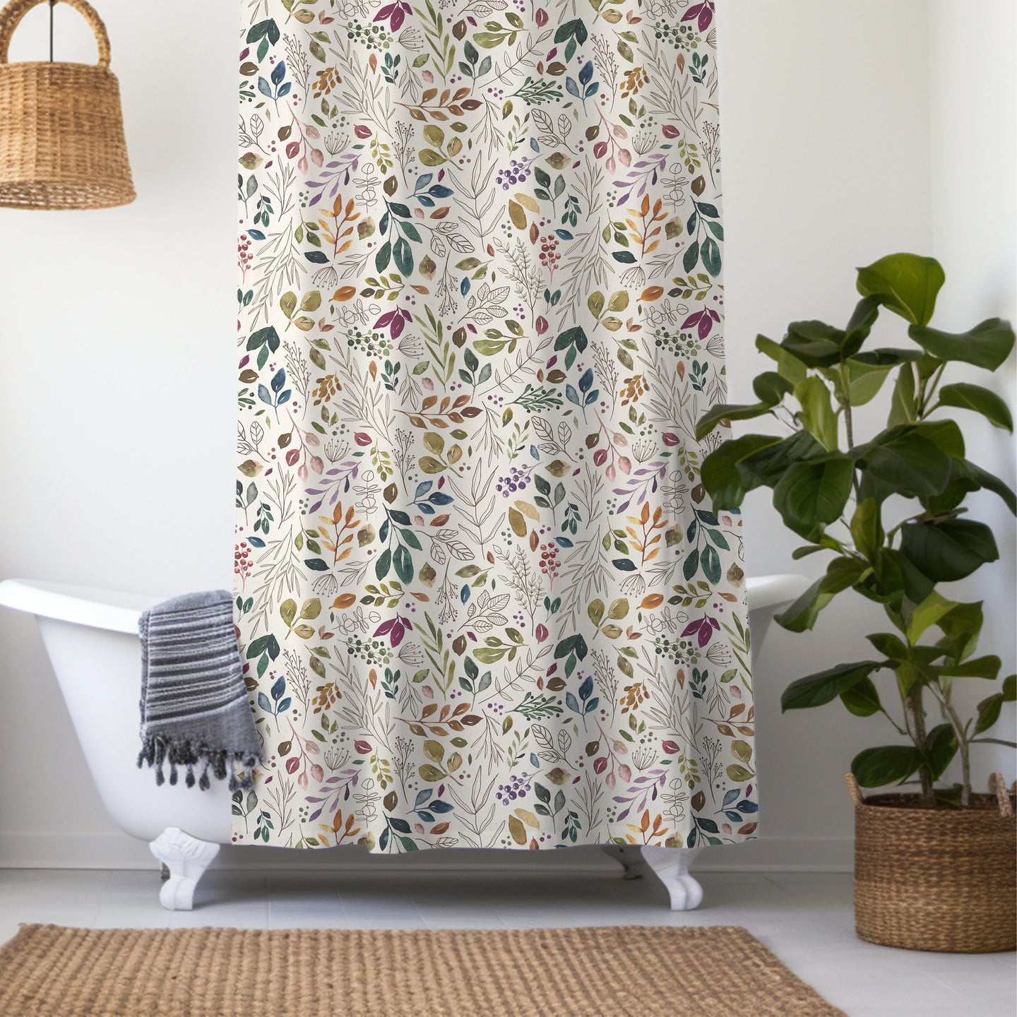 Personalized Floral Vintage Shower Curtain