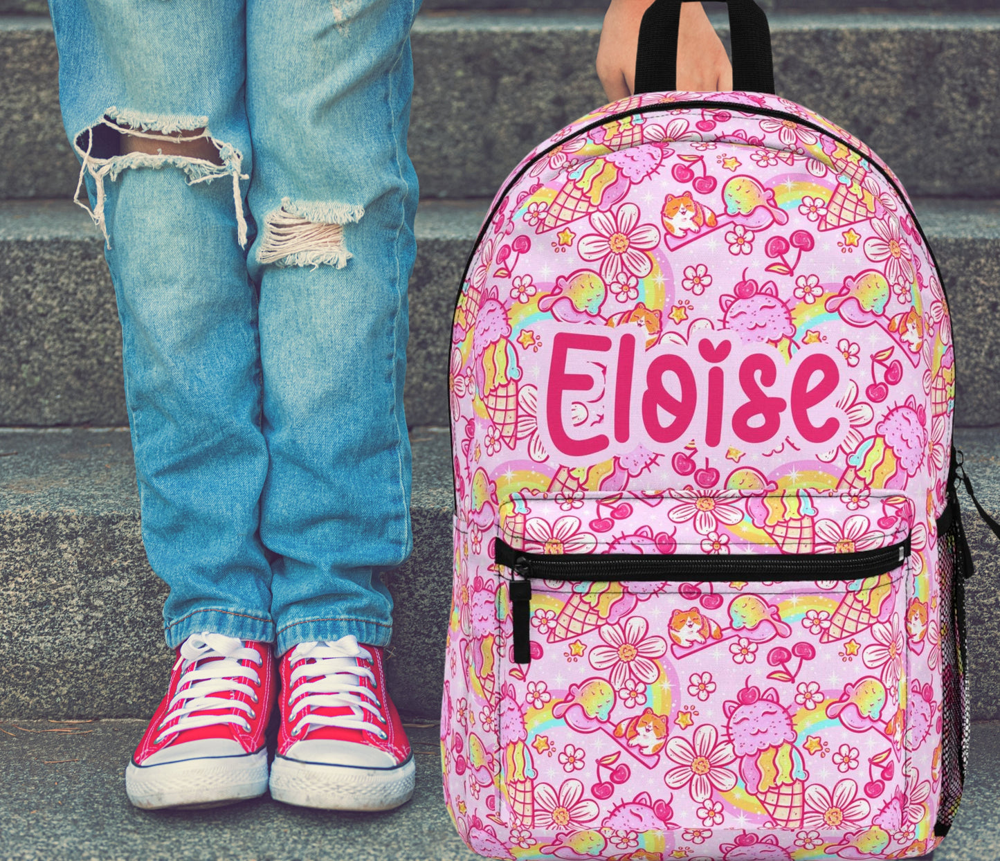 Personalized Pink Kids School Backpack