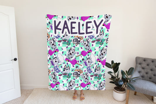 Personalized Muffin Bluey Blanket