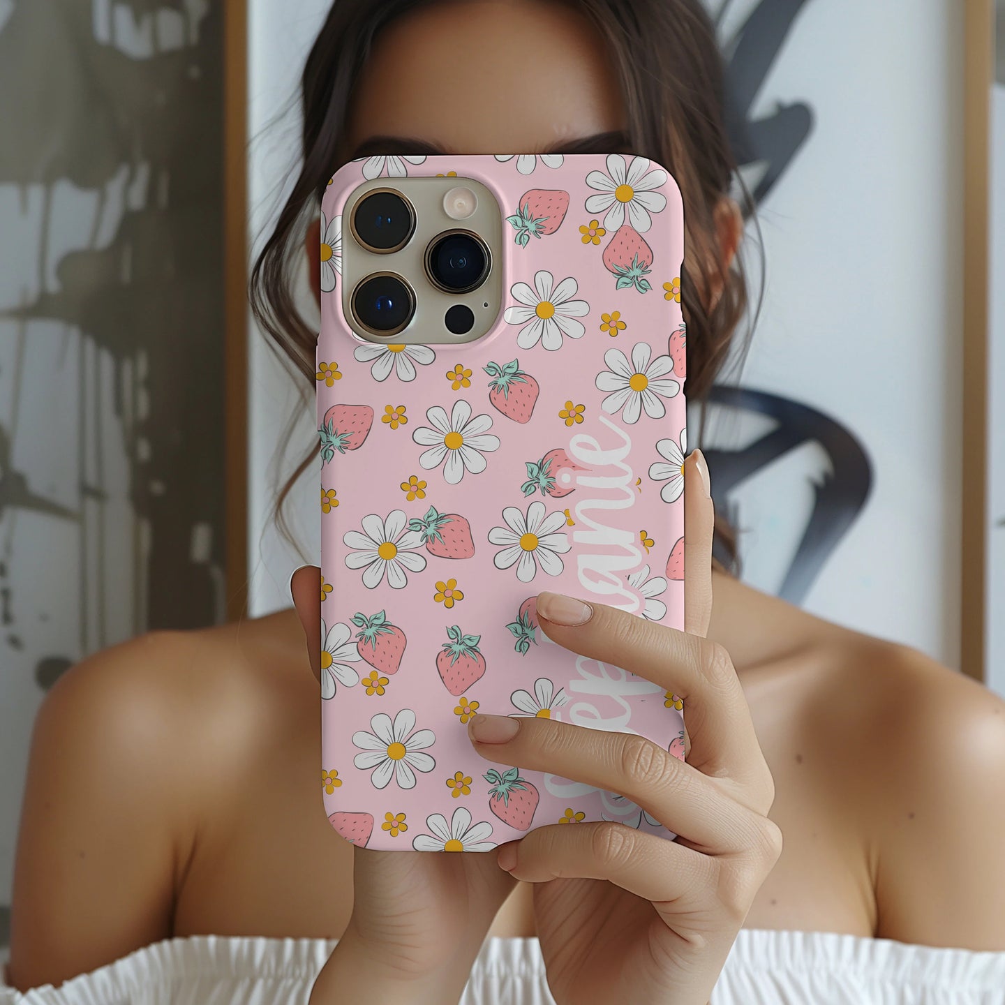 Strawberry Personalized Tough Phone Case for iPhone, Samsung and Google Phones