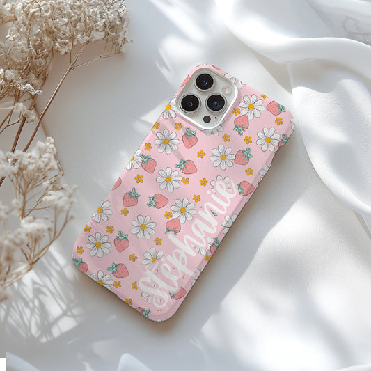 Strawberry Personalized Tough Phone Case for iPhone, Samsung and Google Phones