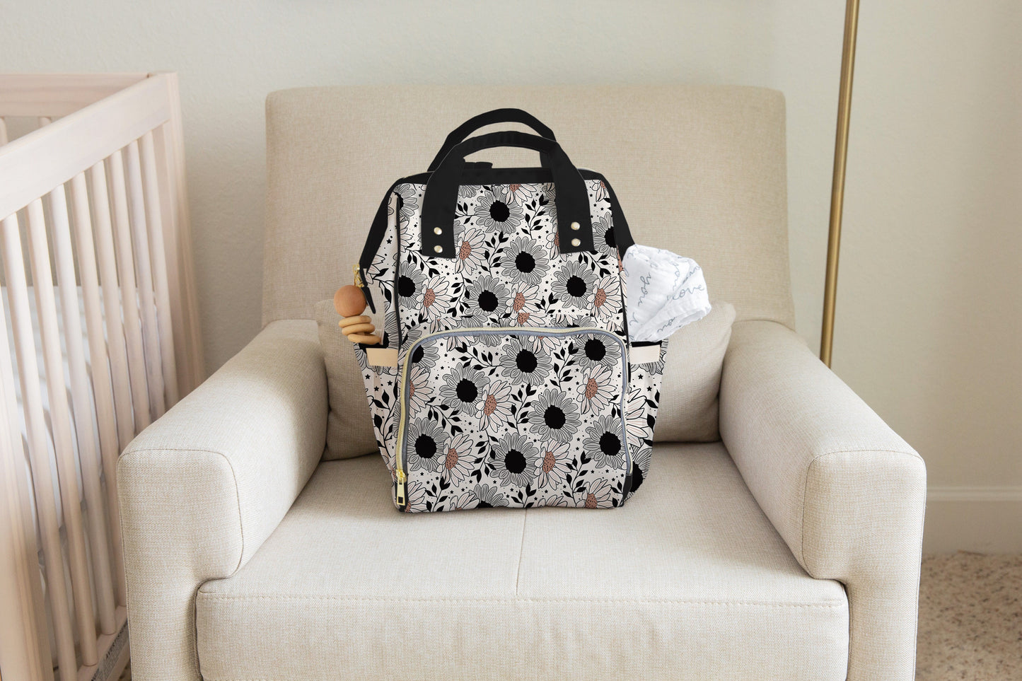 Personalized Floral Diaper Backpack