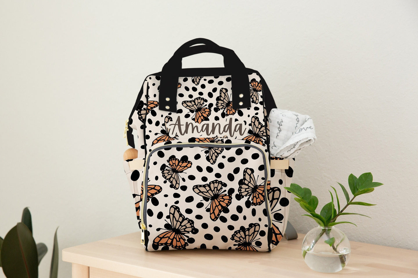 Personalized Butterfly Diaper Backpack