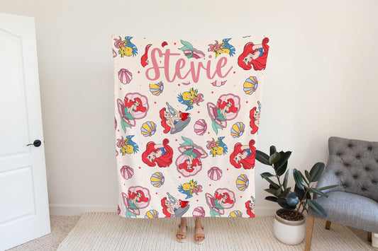 Personalized Little Mermaid Blanket