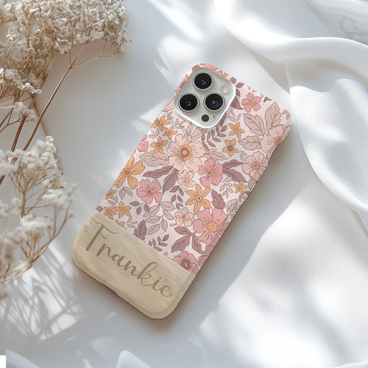 Personalized Floral Tough Phone Case for iPhone, Samsung and Google Phones