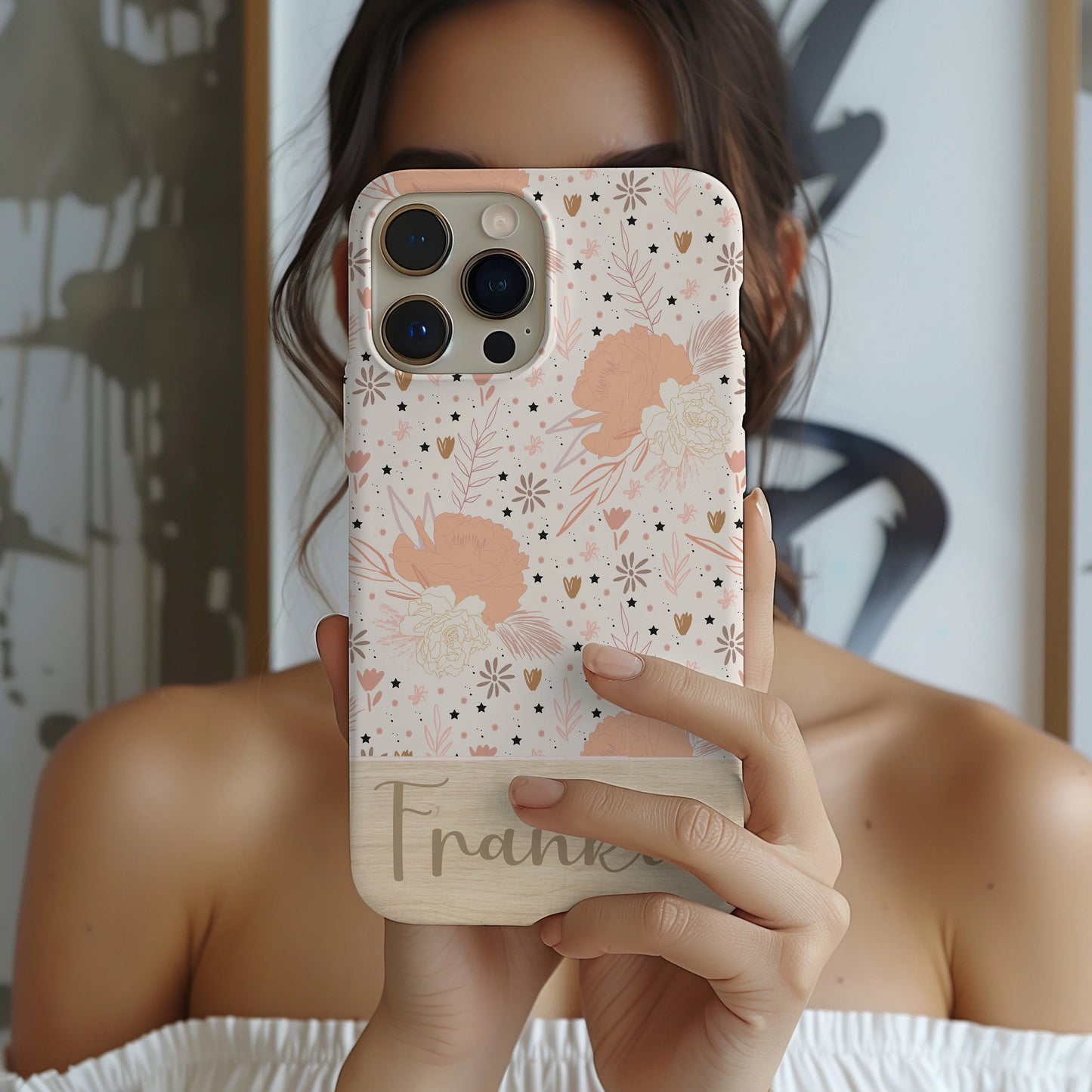 Personalized Floral Tough Phone Case for iPhone, Samsung and Google Phones