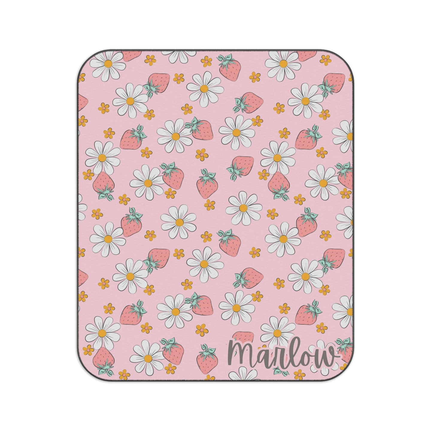 Personalized Strawberry Summer Picnic Blanket Waterproof