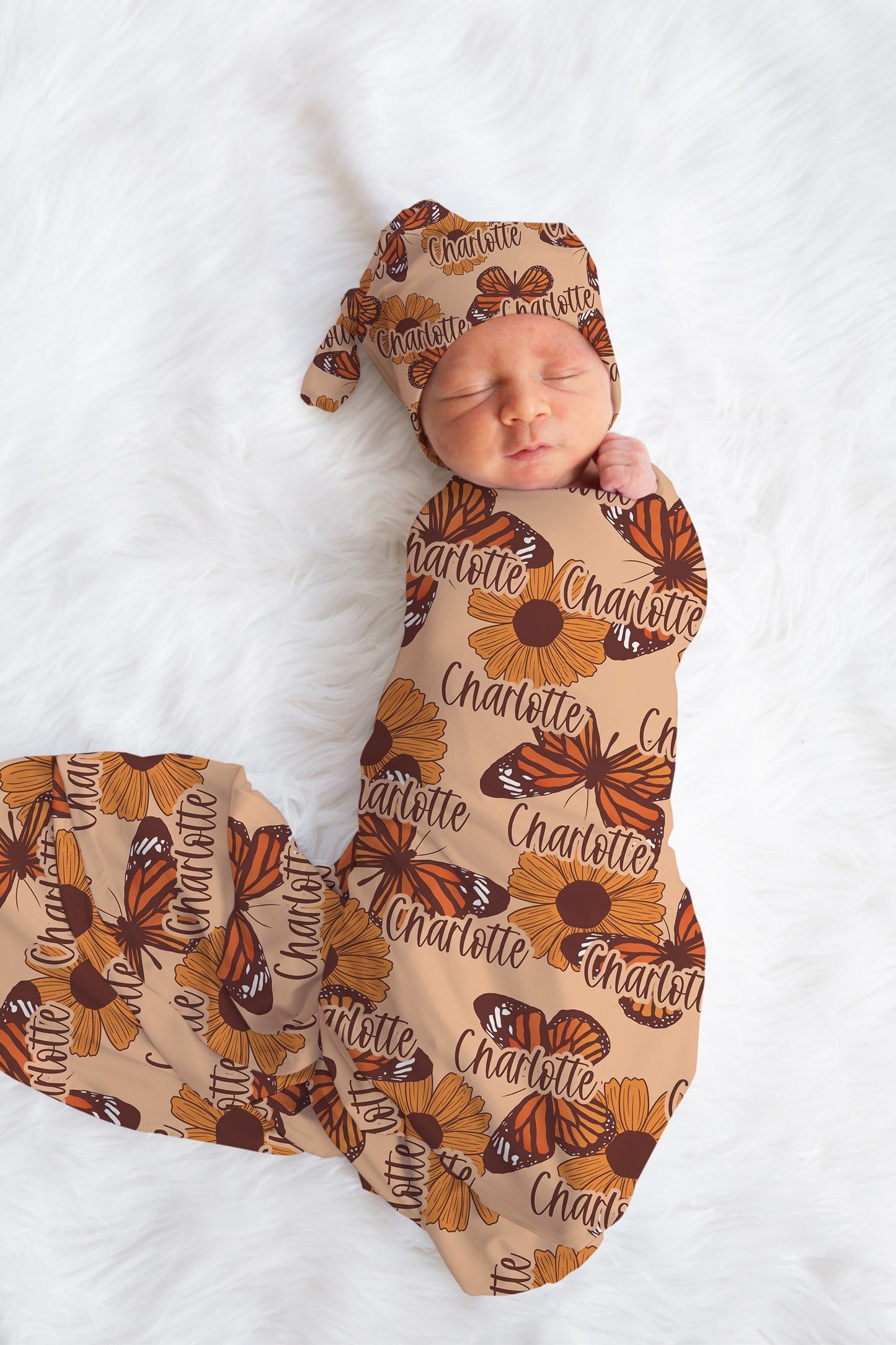 Personalized Butterfly Swaddle Set