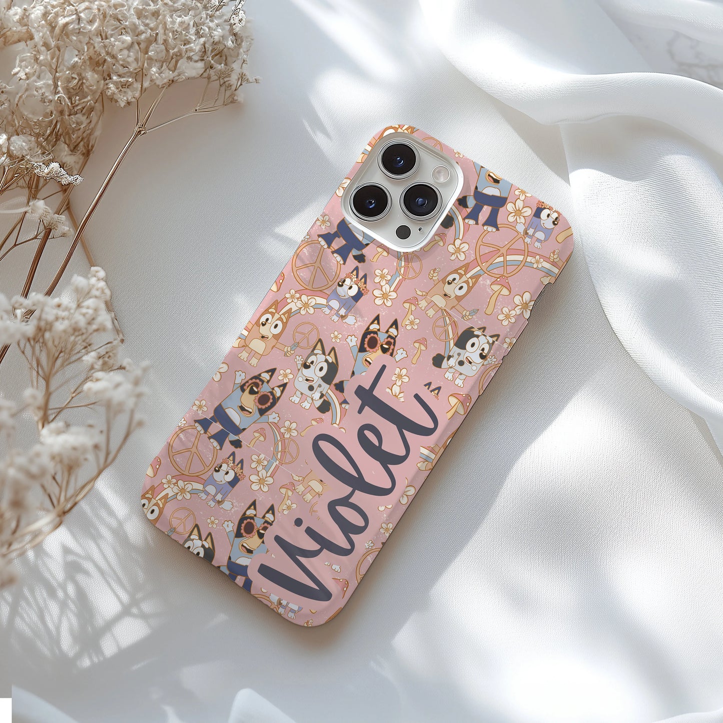 Personalized Boho Bluey Tough Phone Case for iPhone, Samsung and Google Phones