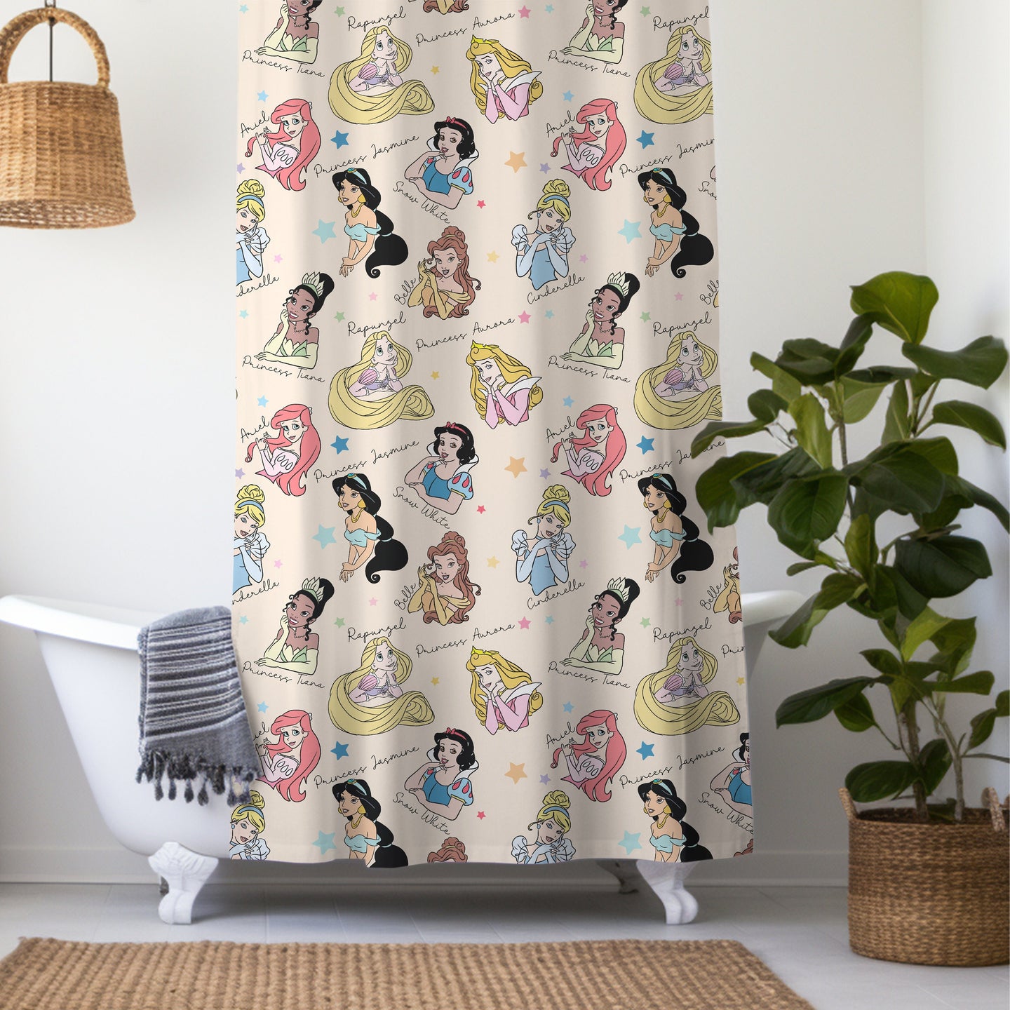 Personalized Disney Princess Shower Curtain