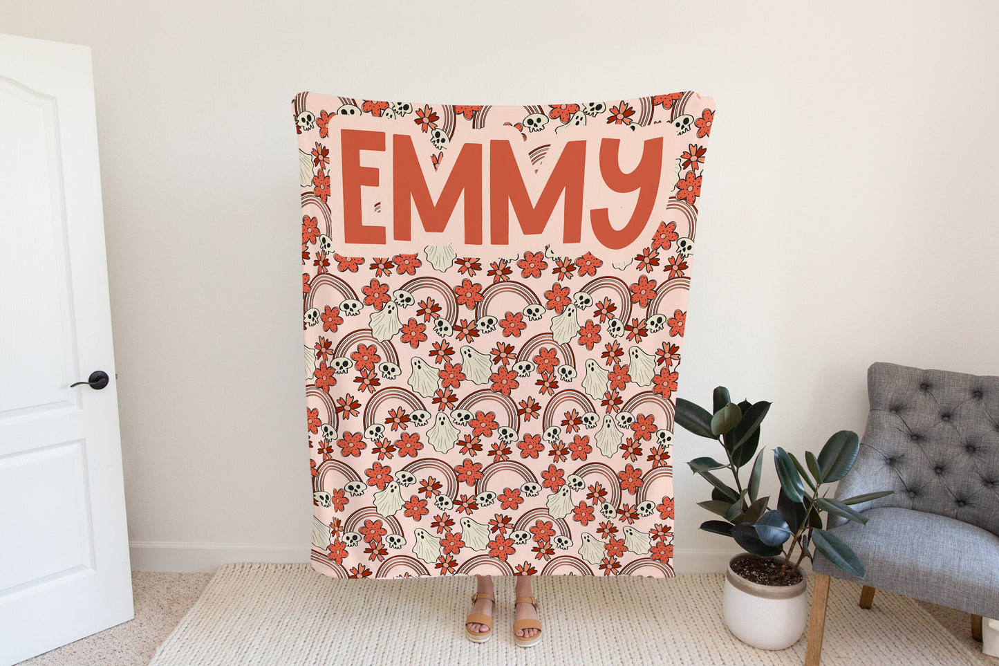 Personalized Halloween Blanket, Fall Decor