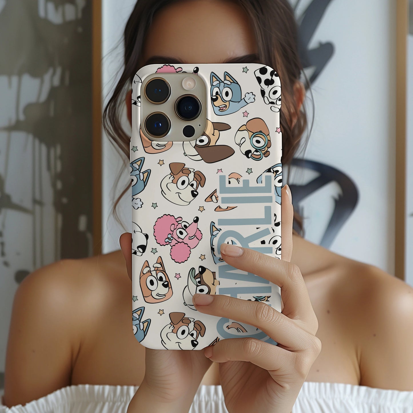 Personalized Bluey Tough Phone Case for iPhone, Samsung and Google Phones