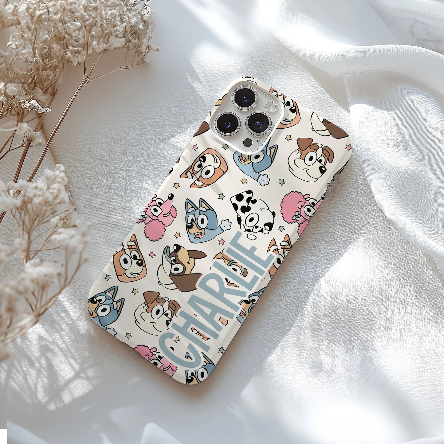 Personalized Bluey Tough Phone Case for iPhone, Samsung and Google Phones