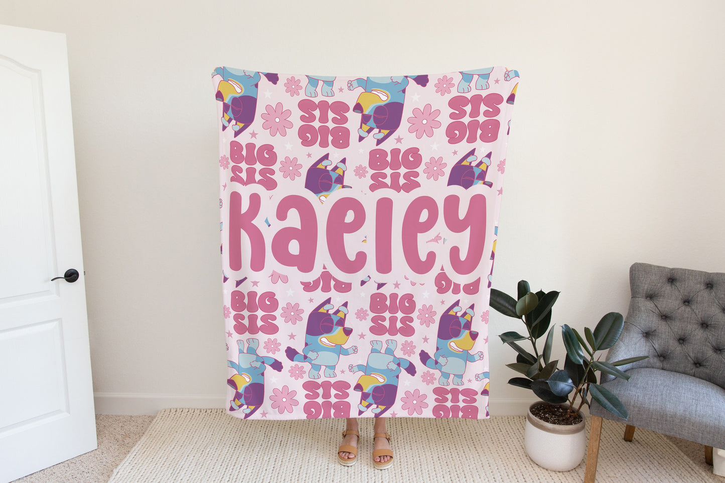 Personalized Big sis bluey Blanket