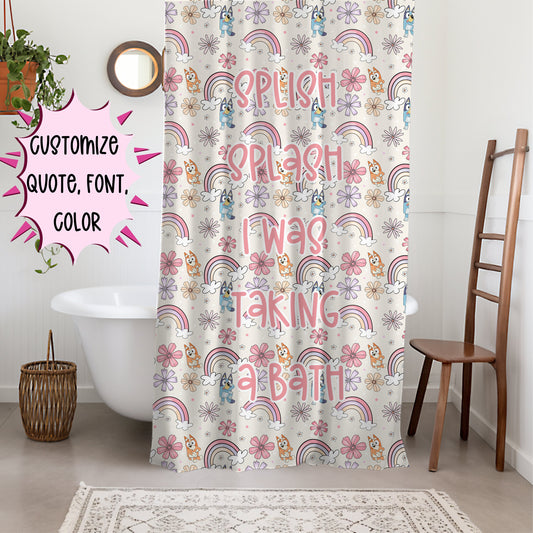 Personalized Bluey Shower Curtain