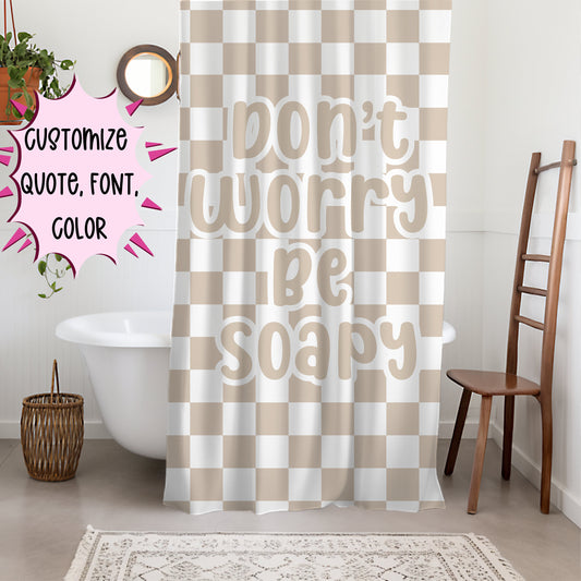 Personalized Checkered Shower Curtain