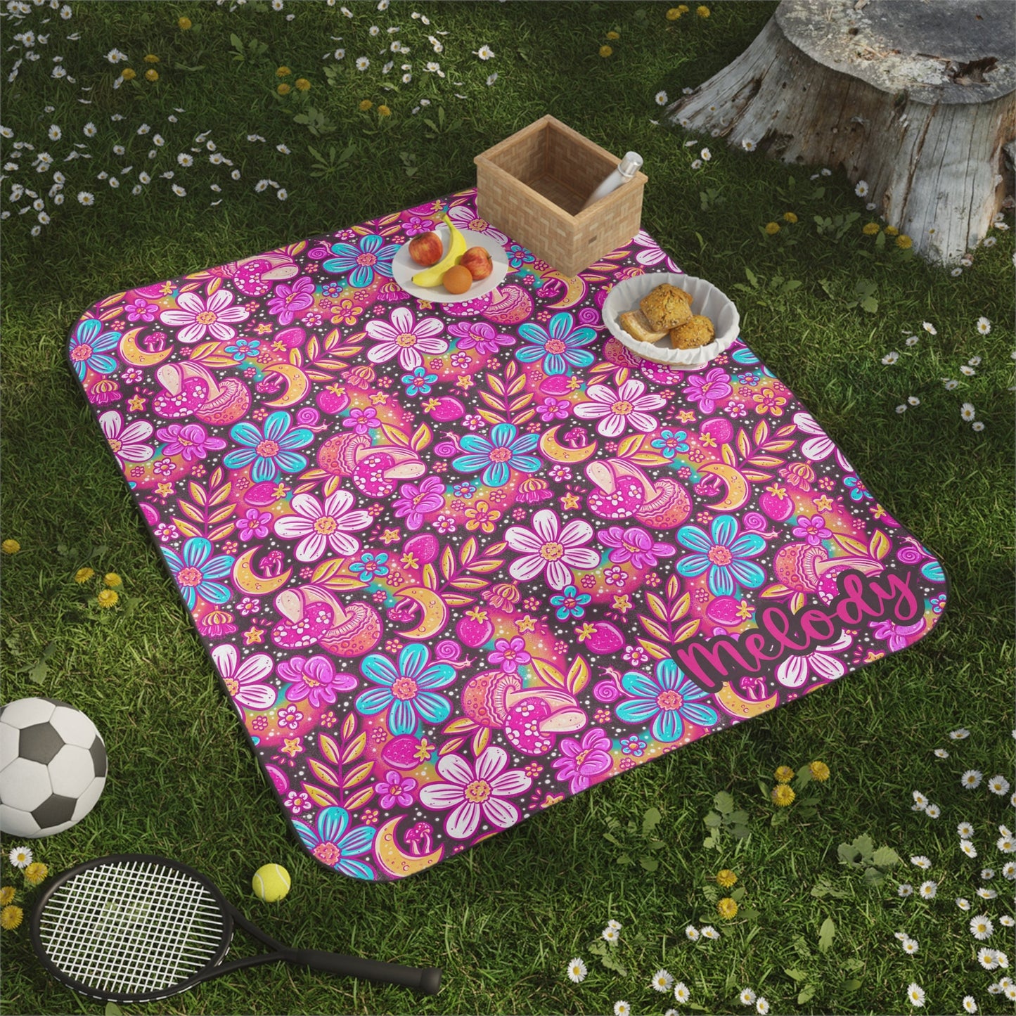 Personalized Floral Picnic Blanket Waterproof