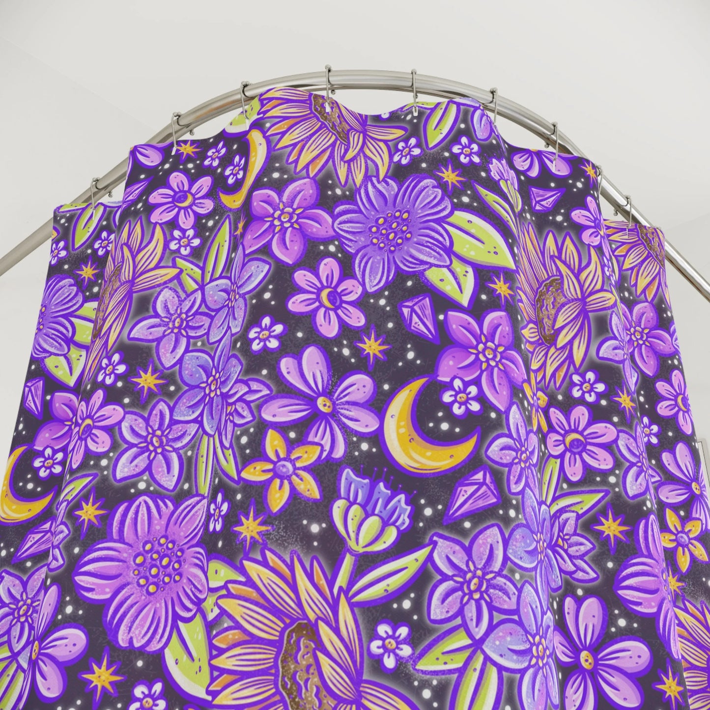 Personalized Purple Boho Shower Curtain