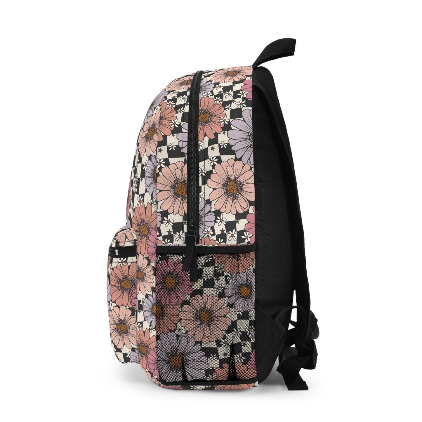 Personalized Backpack Floral Checkered, Back to school girls bag Kids toddler Backpack, Gifts for kids Girls Backpack, custom daycare bag