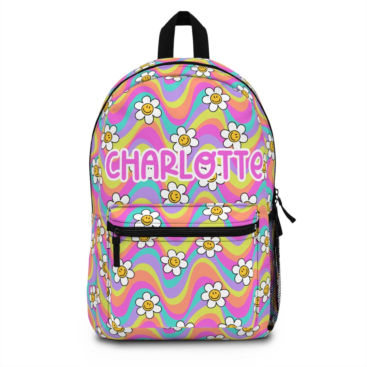 Personalized Backpack floral groovy, Back to school girls bag Kids toddler Backpack, Gifts for kids Girls Backpack, custom daycare bag
