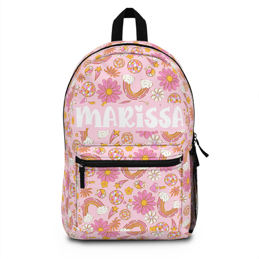 Personalized Backpack pink groovy, Back to school girls bag Kids toddler Backpack, Gifts for kids Girls Backpack, custom daycare bag