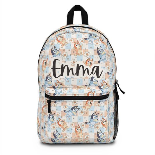 Personalized Girls Bluey Backpack, lunch box and Water Bottle Set