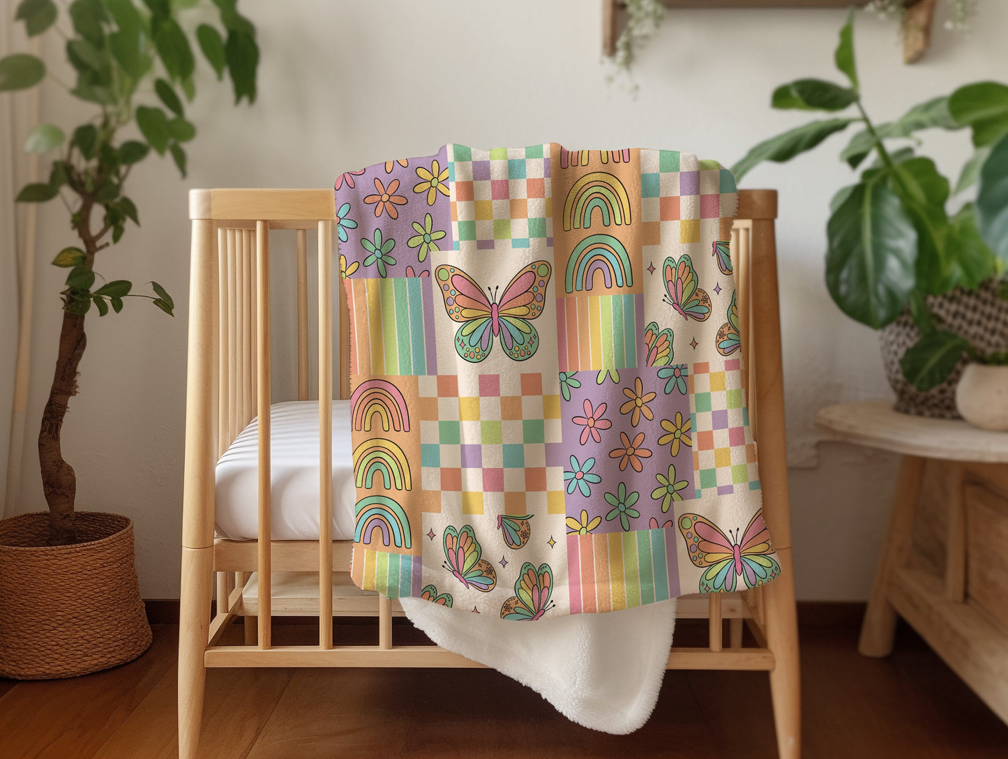 Personalized Patchwork Butterfly Blanket