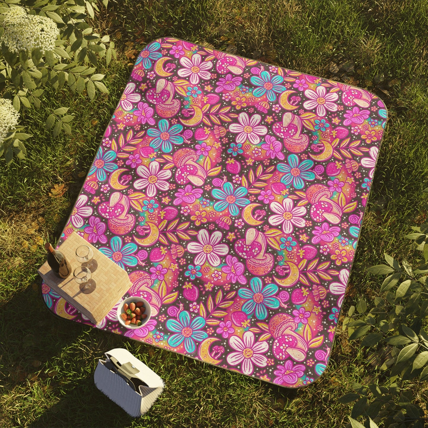 Personalized Floral Picnic Blanket Waterproof