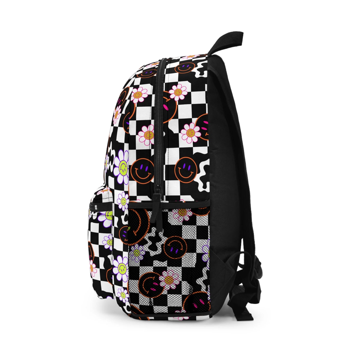 Personalized Backpack smiley face checkered, Back to school Gifts for kids Girls Backpack, Kids toddler Backpack, custom daycare bag