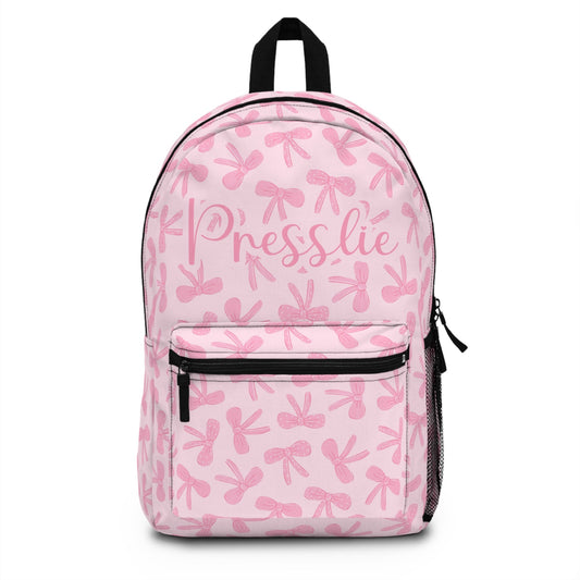 Personalized Backpack Pink Coquette Bow, Back to school girls bag Kids toddler Backpack, Gifts for kids Girls Backpack, custom daycare bag