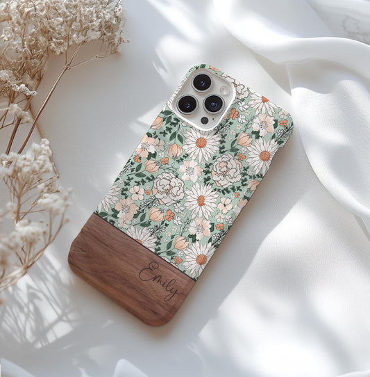 Custom floral phone case for iphone 16, 15, 14, 13 Pro Max, MAGSAFE Iphone case floral, vintage botanical personalized phone case