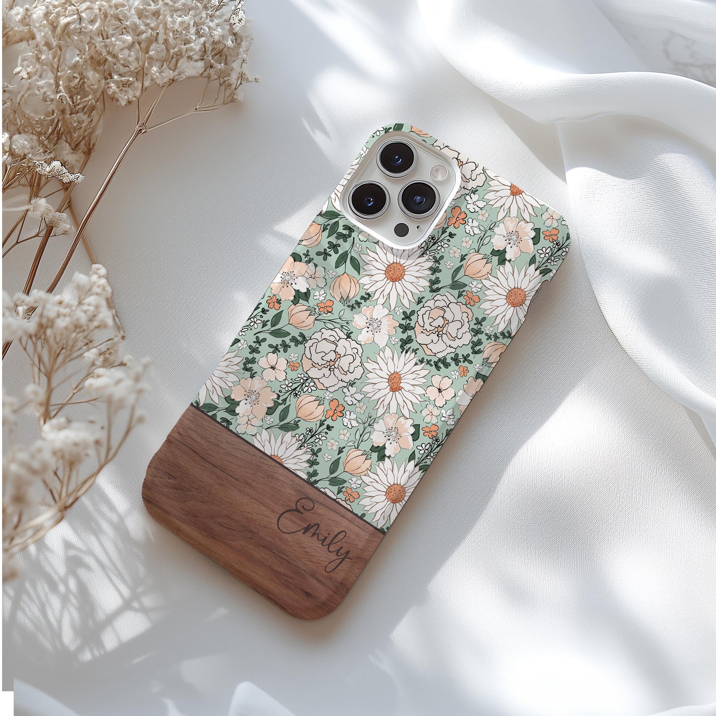 Personalized floral phone case for iphone 16, 15, 14, 13 Pro Max, 12 Mini, iPhone 11 Pro, iPhone x, iPhone XS, Samsung floral phone case
