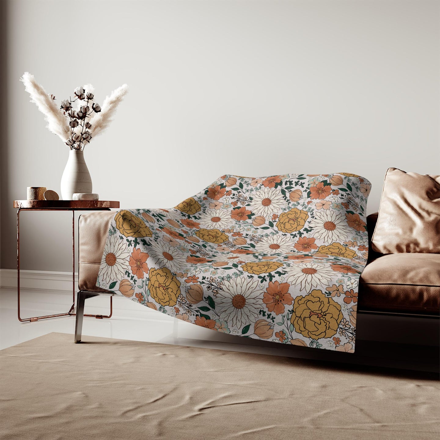 Personalized Blanket floral Girl Boho throw Baby Shower Gift Wildflower Newborn Baby Girl Name Blanket Floral Girl Daisy Blanket