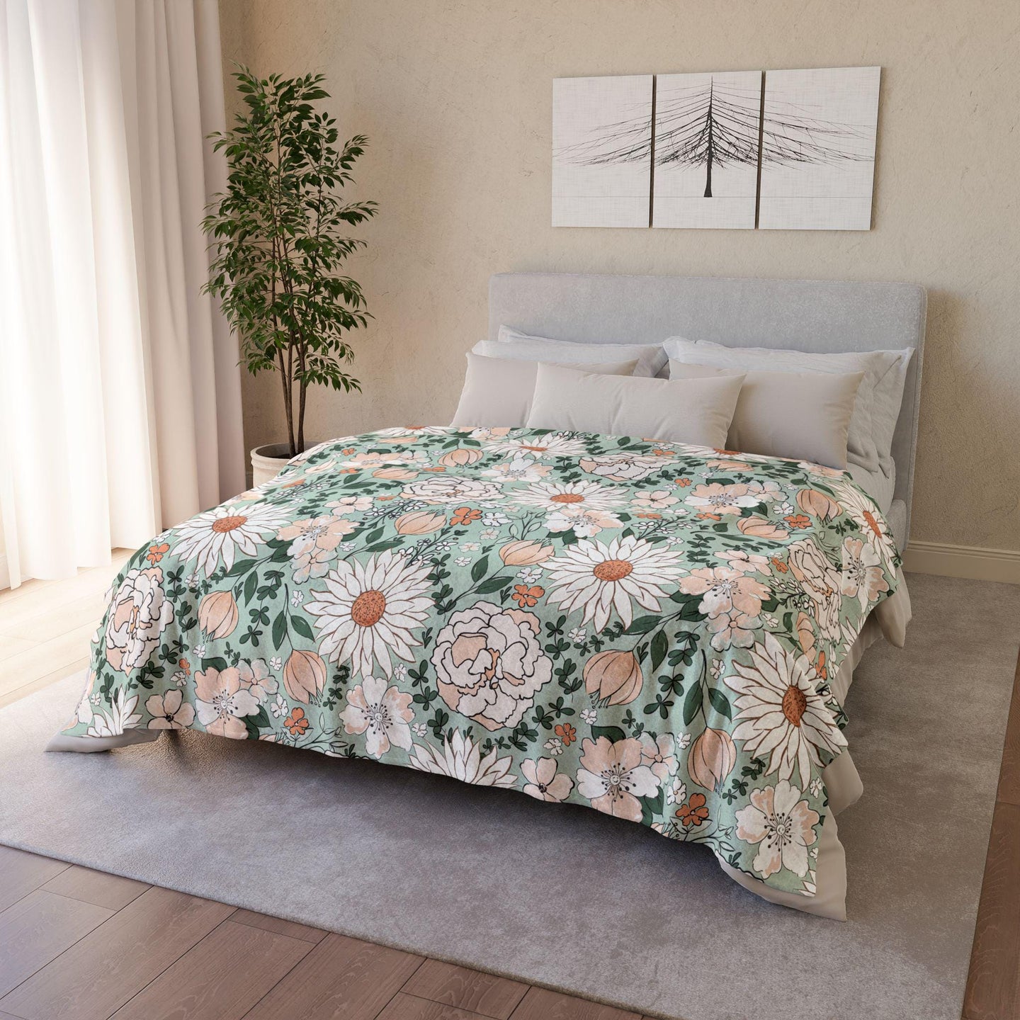 Personalized Blanket floral Girl Boho throw Baby Shower Gift Wildflower Newborn Baby Girl Name Blanket Floral Girl Daisy Blanket