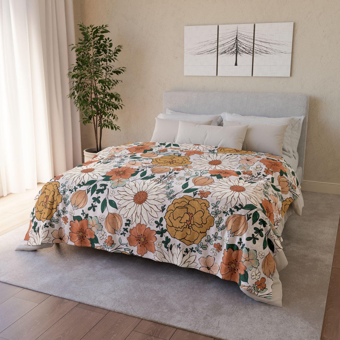 Personalized Blanket floral Girl Boho throw Baby Shower Gift Wildflower Newborn Baby Girl Name Blanket Floral Girl Daisy Blanket