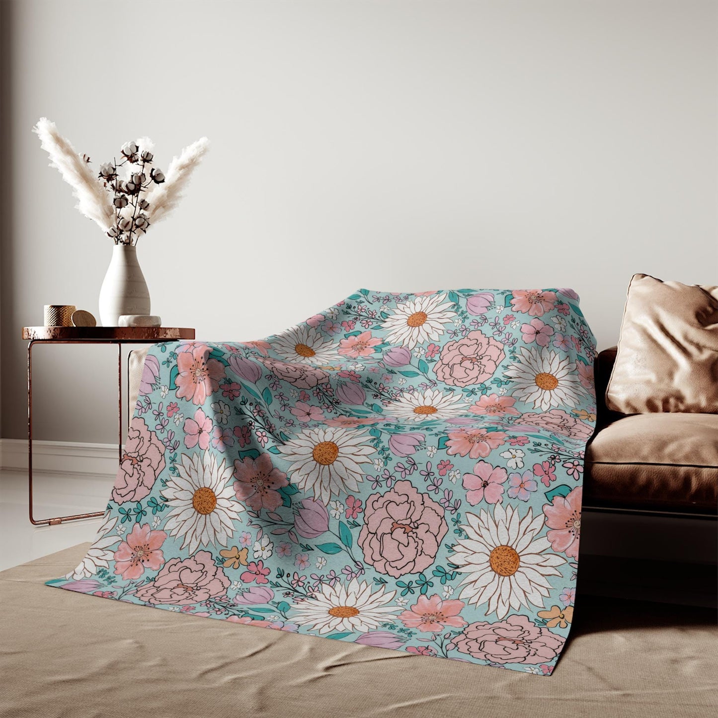Personalized Blanket floral Girl Boho throw Baby Shower Gift Wildflower Newborn Baby Girl Name Blanket Floral Girl Daisy Blanket