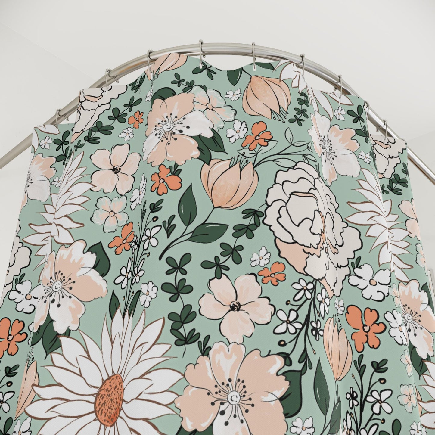 Boho Shower Curtain, shower curtain retro, shower curtain boho, custom shower curtain, vintage shower curtain, botanical shower curtain