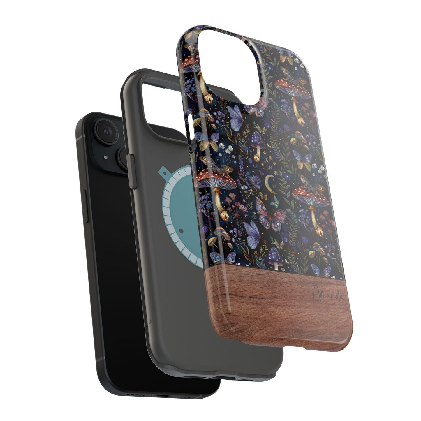 Custom dark floral MAGSAFE phone case for iPhone 16, 15, 14, 13 Pro Max, case Celestial Witch Garden botanical personalized phone case