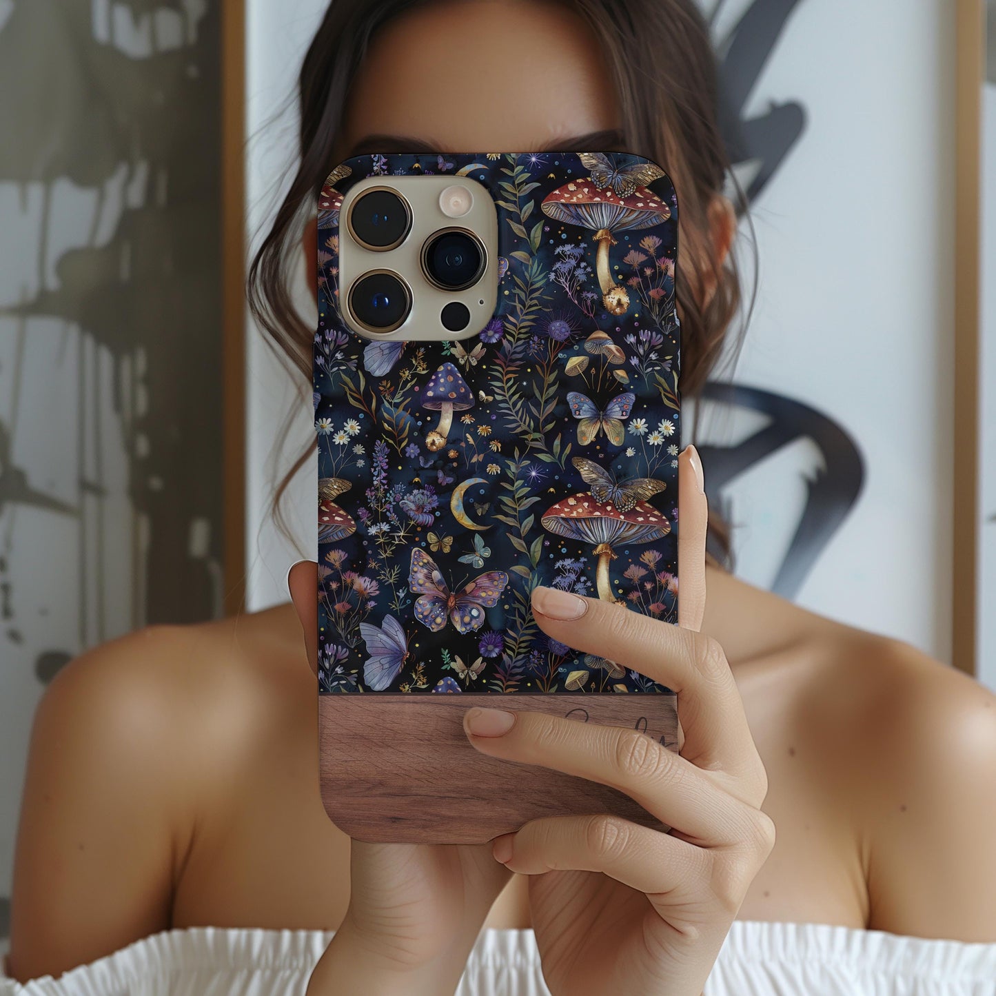 Custom dark floral phone iPhone case 16, 15, 14, 13 Pro Max, 12 Mini iPhone 11 Pro, XS, iPhone 8, 7 Plus Celestial Witch Garden samsung case