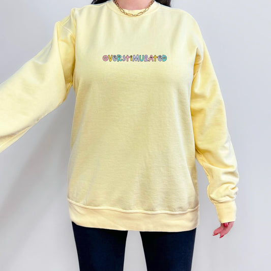 Overstimulated Sweatshirt, Overstimulated Crewneck, Anxiety Sweatshirt, Mental Health Sweatshirt, Funny sweatshirt comfort colors