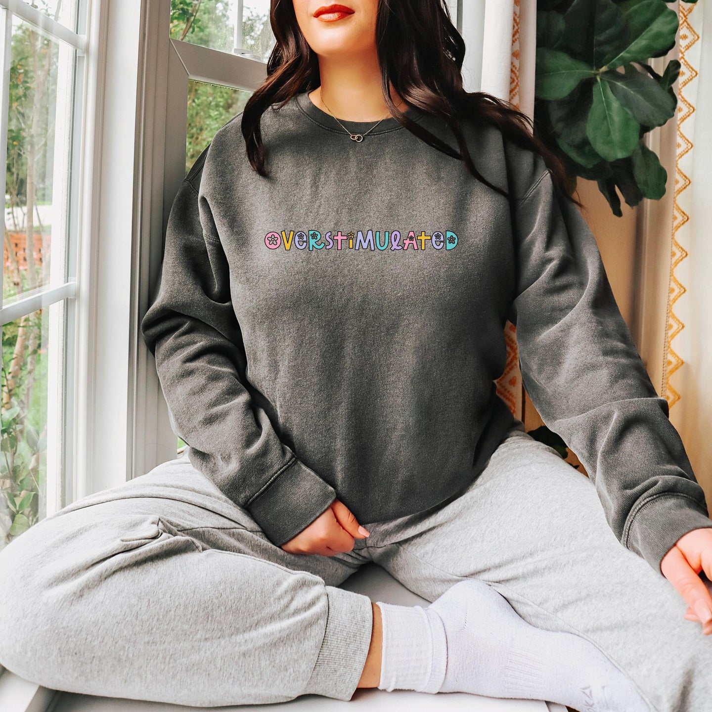 Overstimulated Sweatshirt, Overstimulated Crewneck, Anxiety Sweatshirt, Mental Health Sweatshirt, Funny sweatshirt comfort colors
