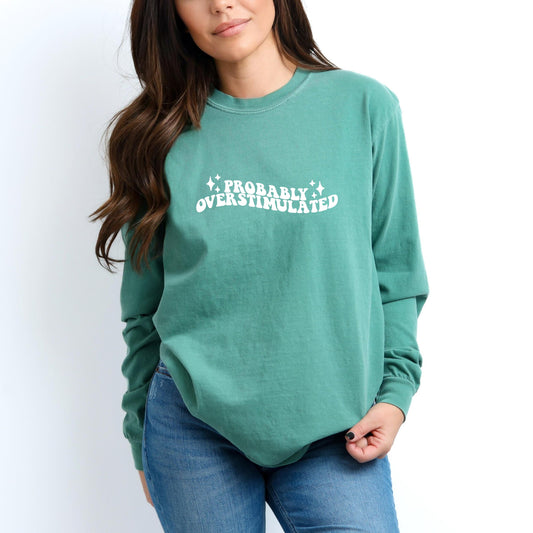 probably overstimulated comfort colors sweater, minimalist gift for her anniversary birthday, mental health sweater, Trendy Sweater