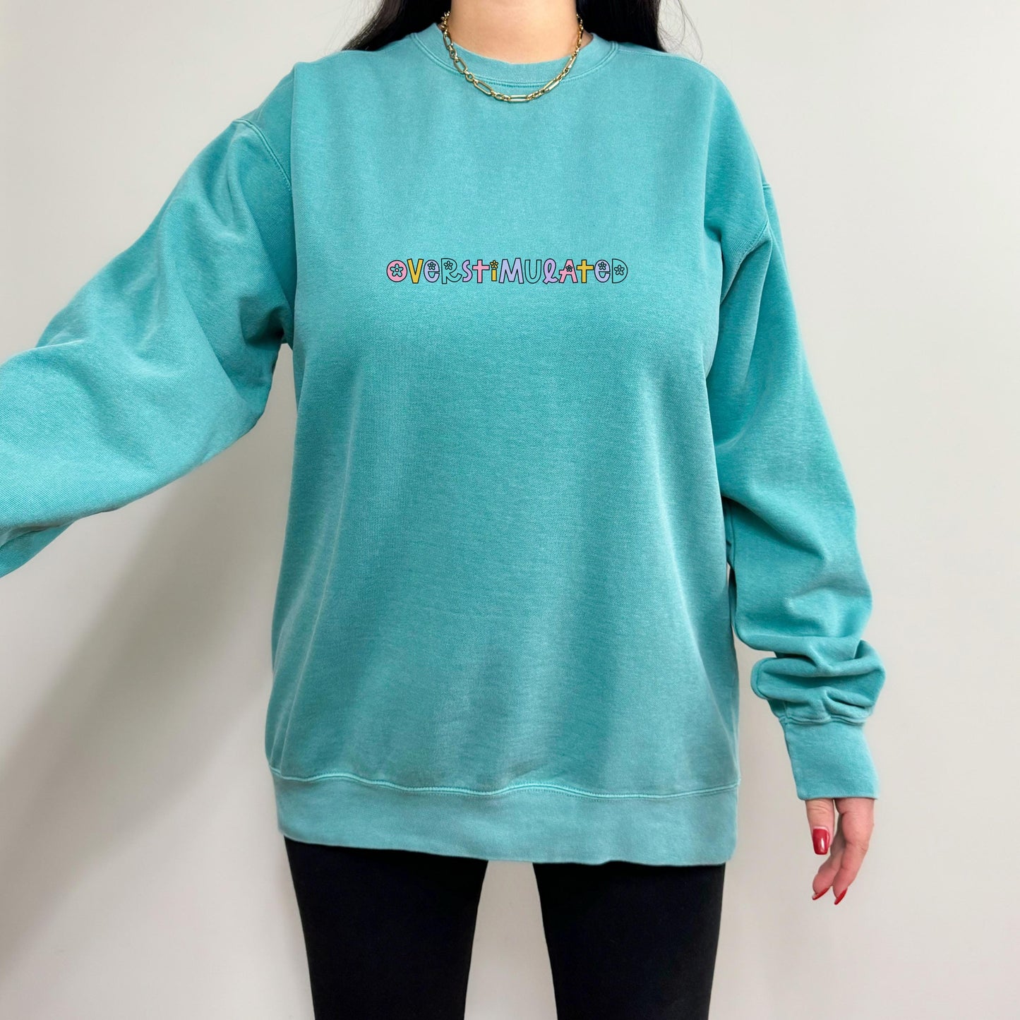 Overstimulated Sweatshirt, Overstimulated Crewneck, Anxiety Sweatshirt, Mental Health Sweatshirt, Funny sweatshirt comfort colors