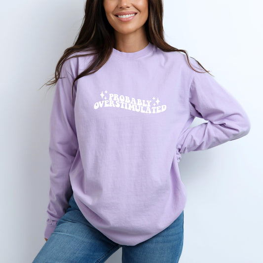 probably overstimulated comfort colors sweater, minimalist gift for her anniversary birthday, mental health sweater, Trendy Sweater